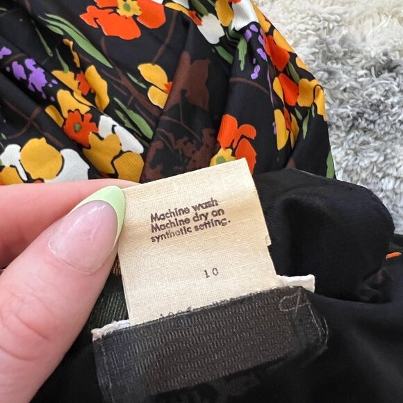Vintage Floral Maxi Dress - Black, Orange, Purple - Picture 9 of 9